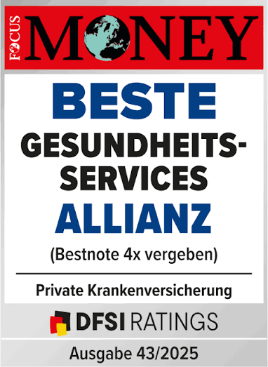 Focus Money: Beste Gesundheitsservices – Allianz (Bestnote 4x vergeben, 43/2025)